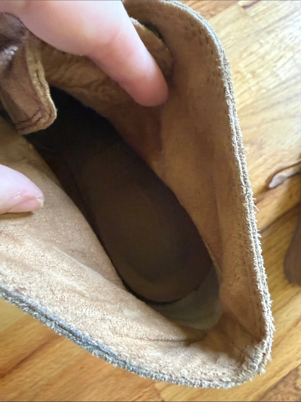 Lucky Brand Lace-Up Wedge Booties in Tan Suede